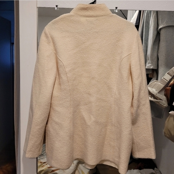 Lands' End Kids Wool Cream Button Up Coat Size 14 - Picture 5 of 7